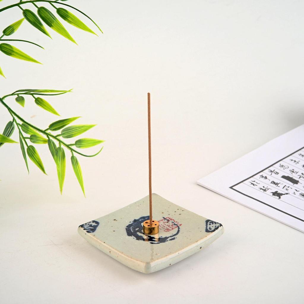 Zen Style Antique Sandalwood Incense Holder for Indoor Use
