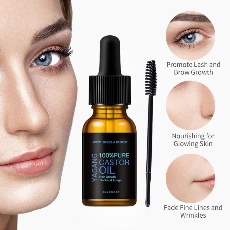10 мл Натуральное касторовое масло Стройный завиток Увлажняющее Натуральное касторовое масло Лечение роста ресниц Жидкая сыворотка Наращивание Ресницы one size