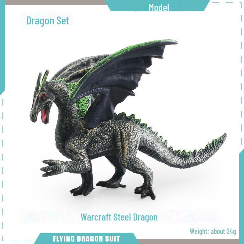 Warcraft Dragon Model Toy: Fire Rock & Stone Dragon, Movable Jaw, Dinosaur Ornament