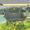 Folding Chair Foldable 2-Seater Camping Chair with Cup Holder Carry Bag up to 250kg Load Capacity Green
