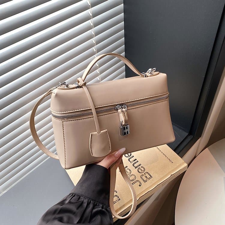Kleine quadratische Tasche mit Reißverschluss Damen Schulter-Tragetasche