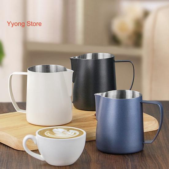 Pichet à mousse de lait en acier inoxydable, 600 ml – Pichet à vapeur pour cappuccino latte art avec poignée ergonomique et thermomètre