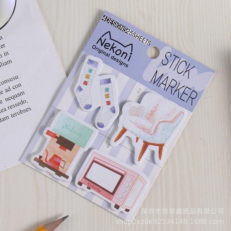Kawai LovelyWholesale Cute Cartoon Color Handbook Material Stickers Decorative Sticky Notes Can Be Pasted for Students Gift