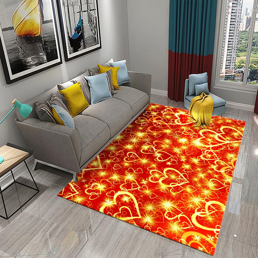Romantic Love Heart Carpet Valentine's Day Rug Bathroom Anti Slip Floor Mat Living Room Bedroom Entrance Doormat Decor Carpet
