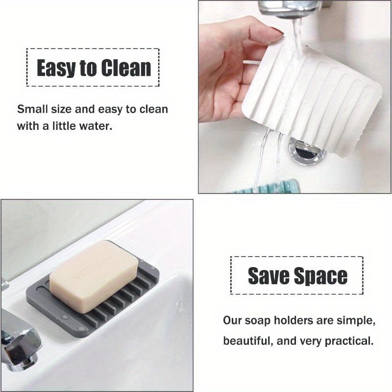 1Pc Quality Silicone Self-draining Soap Box - Stylish Solid Color for Showers Bathrooms Kitchens