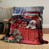 Cozy Christmas Puppy Truck Print Flannel Throw Blanket - Soft, Reversible, All-Season Comfort for Couch, Bed, Office, and Travel