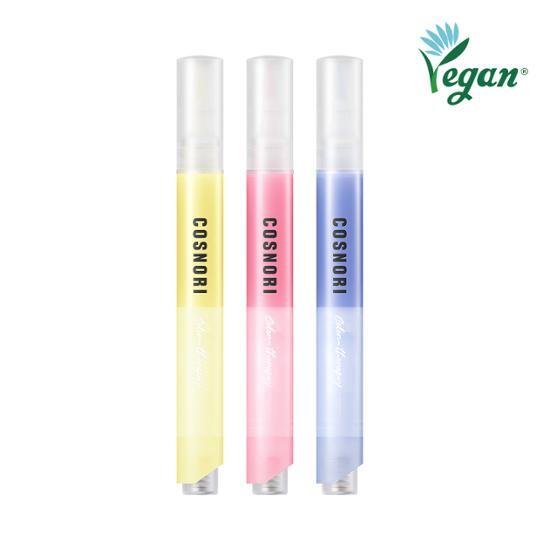 Cosnori Color Therapy Vegan Nail Serum 3-Pack (Citrus/Lavender/Rose)