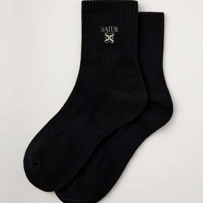SATUR Cotton Crew Socks_Black