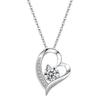Sterling Heart Pendant Necklace Women Minimalist Clavicle Chain Gift Mom Daughter