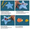 Dinosaur Fossil & Gemstone Excavation Kit - Archaeological Puzzle Toy with Starfish Marine Life 12 Real Gemstones IncludedM