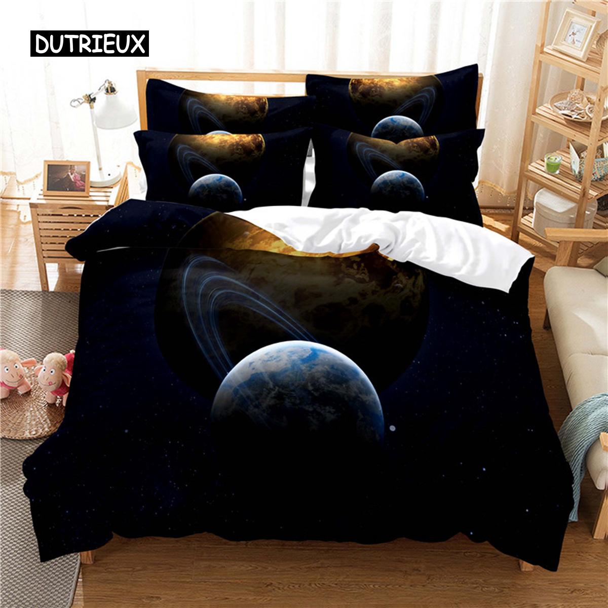 

3D Earth Bedding Set Queen Size Duvet Cover Digital Printing Fashion Design Bed Linen Soft Comfortable EU single(135x200cm)