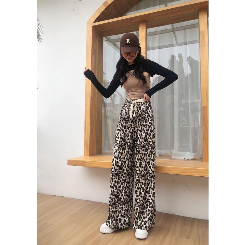 VEZFAA Women's Fashion Casual Plaid Print High Waist Trousers Pants & Capris