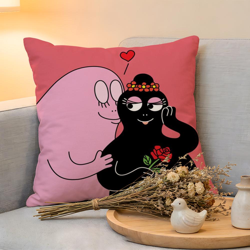 Cushion Cover  Linen  SkinFriendly Soft Decorative Case For Sofa Home Decor Cartoon Cute BBarbapapas Pillow Cover