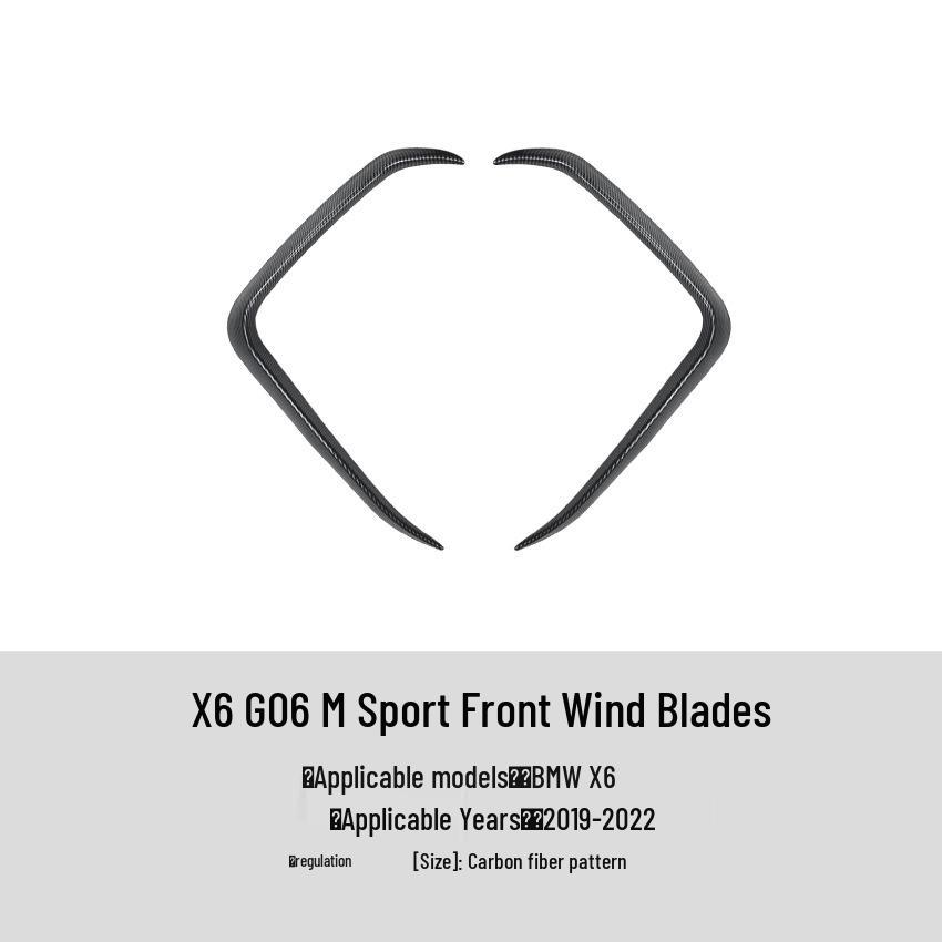 BMW X6 G06 Sport 2019+ Exterior Mod Kit: Front Lip, Wind Knife, Rear Wing, Side Skirt.