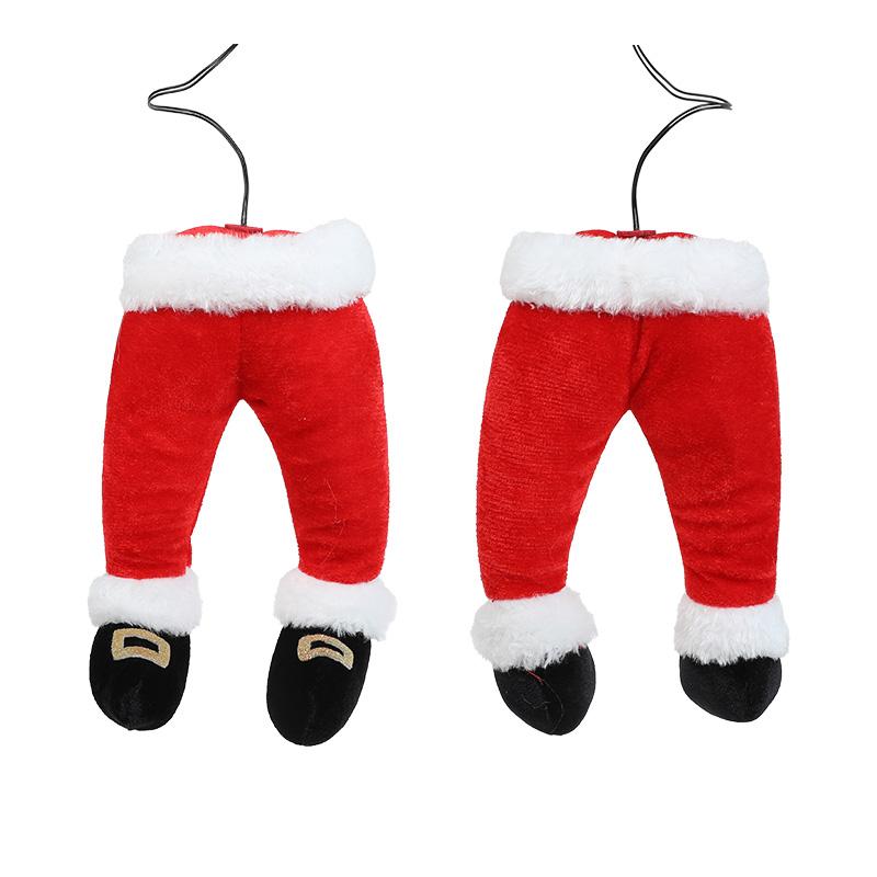 

Santa Claus Elf Leg Doll Xmas Tree Picks Merry Christmas Decoration for Home Fireplace Hanging Ornament New Year Party Kids Gift