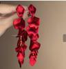 Cercei lungi cu pandantiv Design cu petale din material textil Bijuterii statement ușoare pentru femei și fete Potriviți pentru diverse ocazii