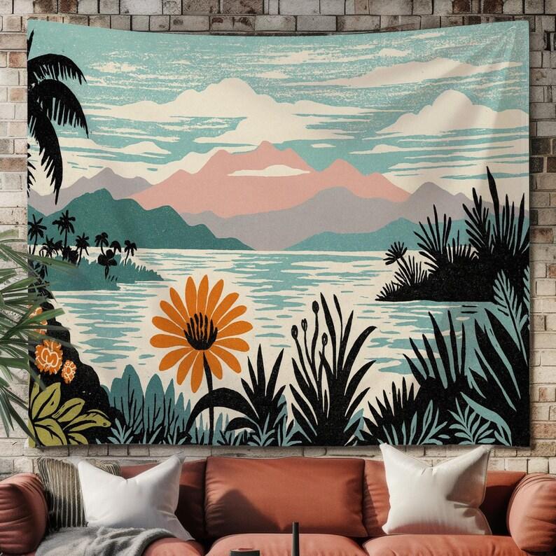 tropical islands tapestry 75x100 чёрный
