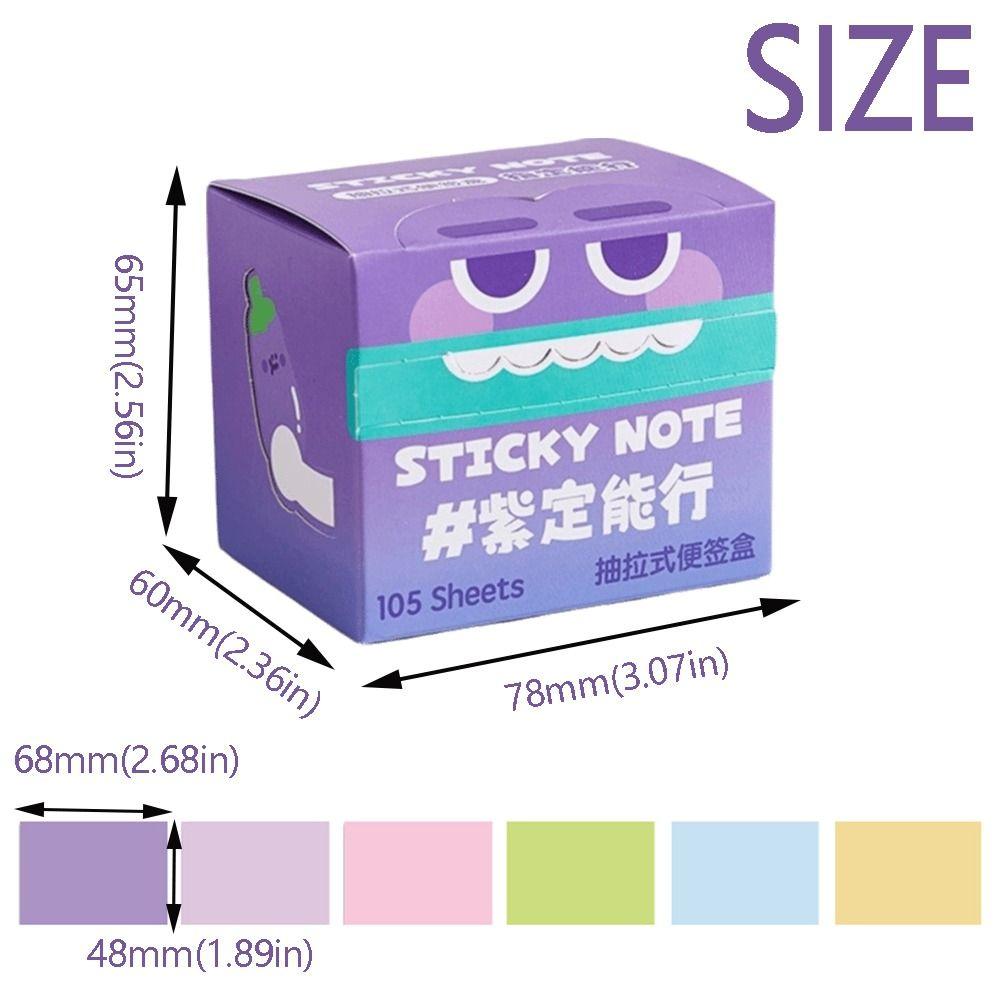 Perlmuttfarbene Ausziehbare Haftnotizen Kawaii Quadratisches Schreibblock Tragbare Cartoon-Notizblöcke Tagebuch