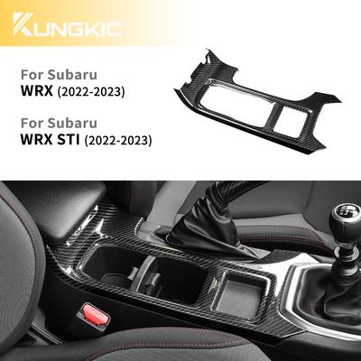 Real Hard Carbon Fiber Sticker For Subaru WRX 2022 2023 2024 Water Cup Holder Frame Decoration Cover Trim Accessories