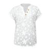 Fashion Women Stand Collar Short Sleeve Button Down Long Sleeve T Shirt