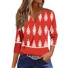 Women's Fashion Casual Seven Split Sleeve Burst Vintage Floral Print Pullover Top