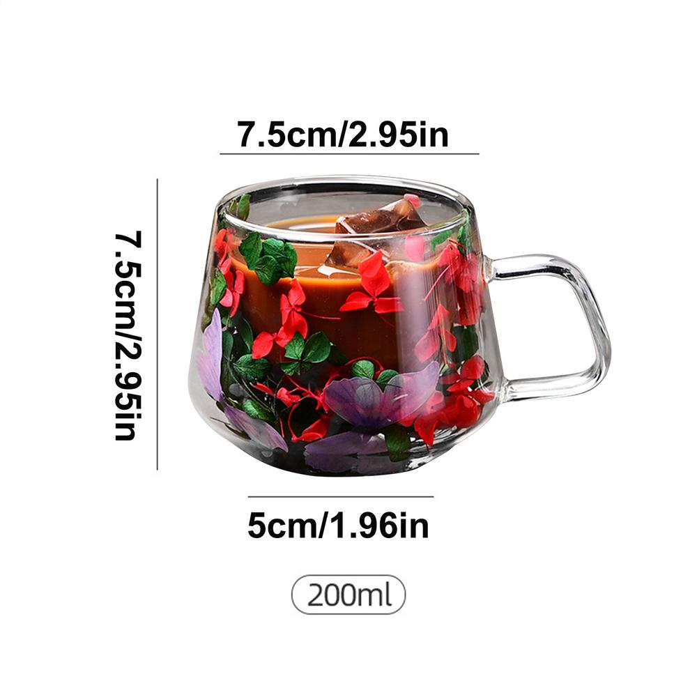 200ml Double Wall Clear Glass Coffee Mugs For Hot Cold Beverages Cappuccino Latte Espresso Cups high-looking souvenir cups 200ml