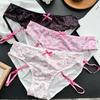 Ladies Spring and Autumn Cute Cartoon Print Sexy Ice Silk Panties