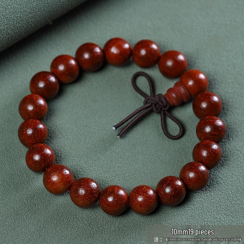 Cat s Eye Rosewood Buddhist Prayer Bead Rosary Bracelet - 108 Beads with Red Brazilian Rosewood for Cultural Play
