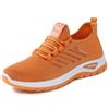 Shoes female couple large size lace-up sneakers soft-soled women's shoes fly-woven breathable casual shoes shallow mouth thick-soled single shoes