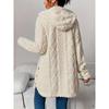 [Cozy Winter Cardigan] Warm & Cozy Women's Winter Plush Diamond-Patterned Hooded Cardigan | Longline Loose Fit Open Front Long Sleeve Coat