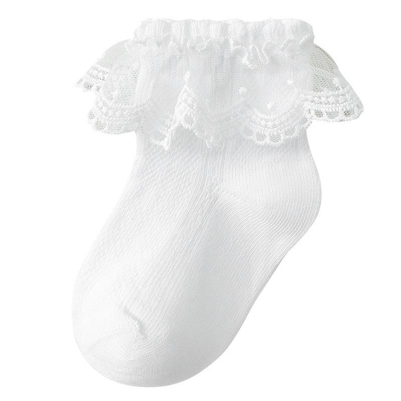 Baby Socks Spring Andautumn Styles Children's Socks Lace Socks Class A Cotton Mid-calf Socks Girls' Short Socks Infants and Toddlers 0-5 Years Old