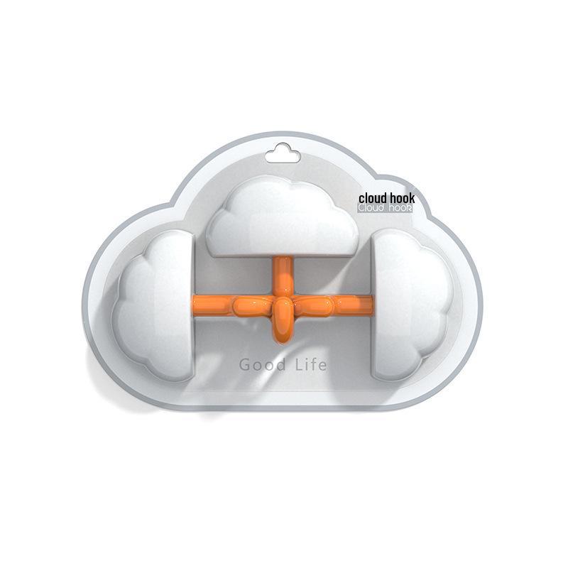 Yellow Cloud Adhesive Wall Hook: Cute, Creative, Seamless Design for Bathroom & Kitchen - No Drilling Needed