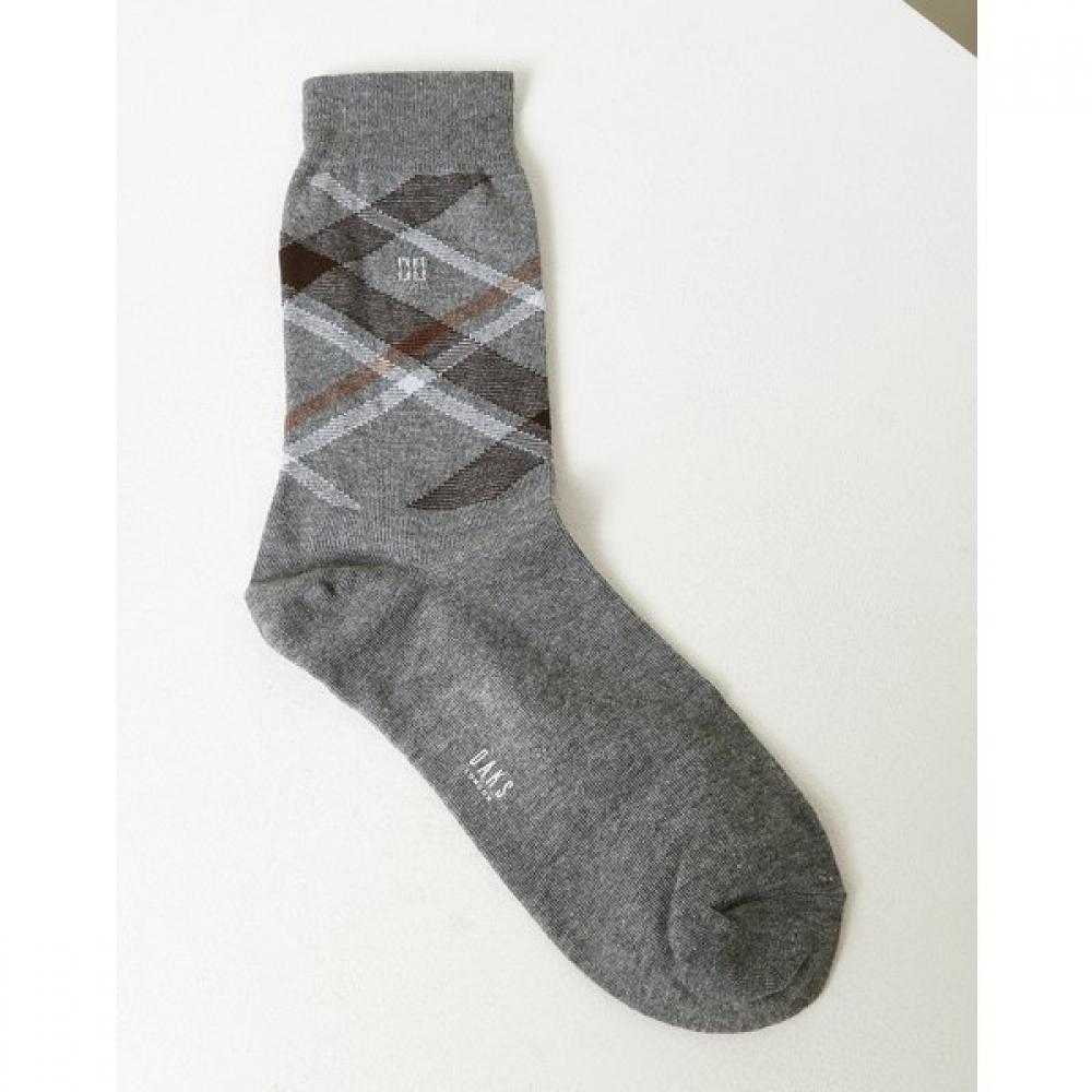 Daks Cotton Blend Gray Pattern Crew Socks 5 Pack Dbss4f301g2