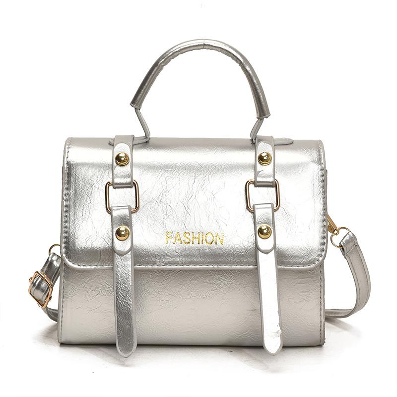 Hand Carry Retro Casual Briefcase New Fashion Glossy Messenger Bag Niche Women's Shoulder Bag