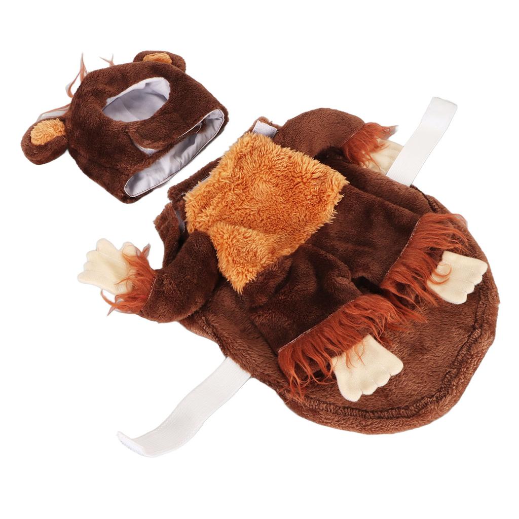 Pet Holiday Costume Funny Monkey Cosplay Dog Clothes Soft Breathable Plush Cat Outfit with Cute