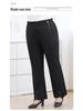 Plus Size Women's High Waist Micro Flare Pants with Metal Accents - Elegant Winter Wear for Middle-Aged and Elderly