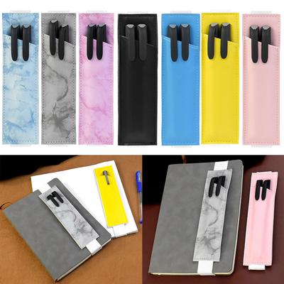 2Pcs Adjustable Elastic Band Pen Holder Leather Pen Pouches Leakproof Slim Pencil Case for Hardcover Journal Notebook