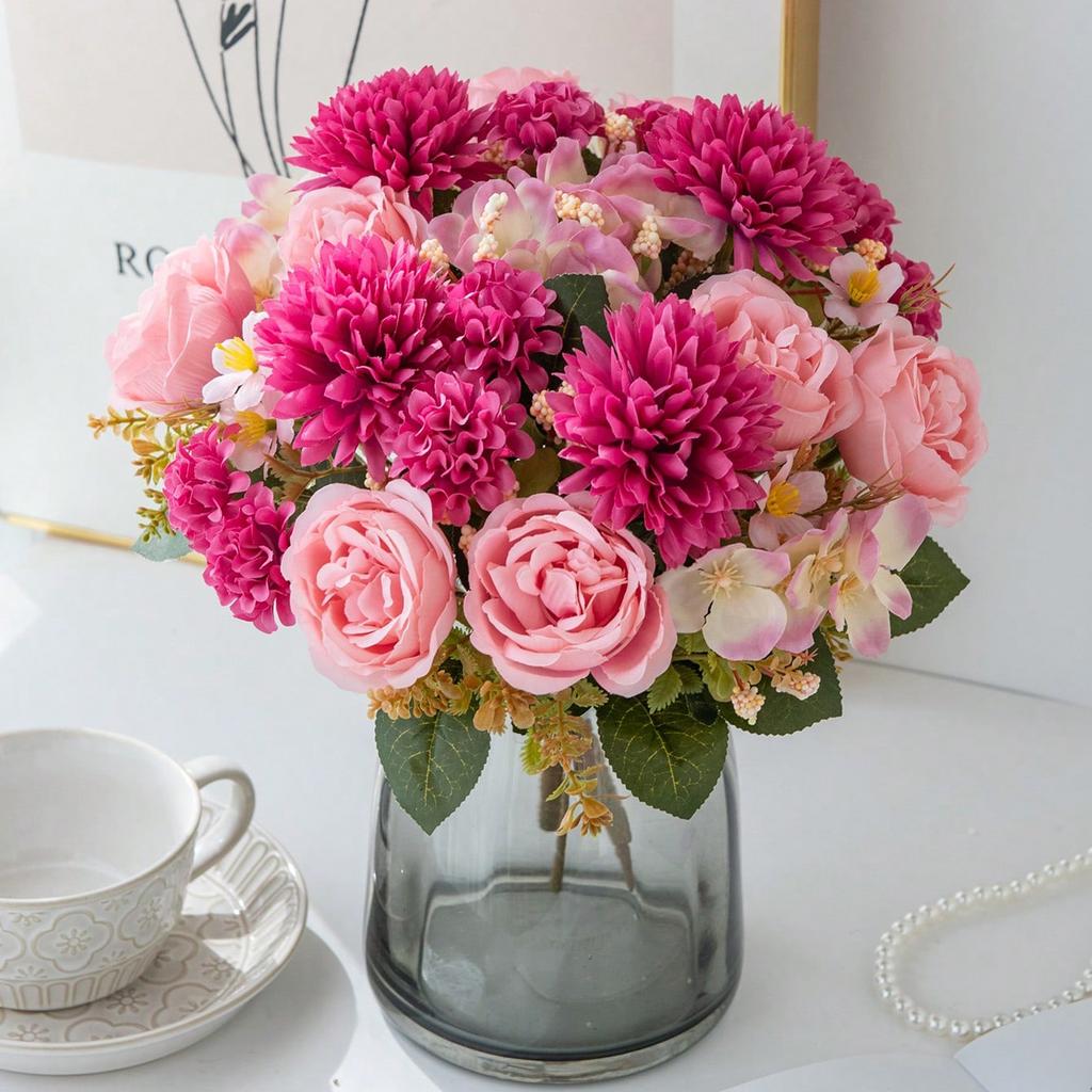 1/3PCS Artificial Flowers Silk Ball Chrysanthemum Peony Home Room Wedding Bridal Bouquet Decor Valentine Outdoor Yard Garden DIY