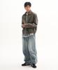 Placestudioman Crack Pigment Oversized Rivet Pocket Two-Way Leather Jacket [Brown]