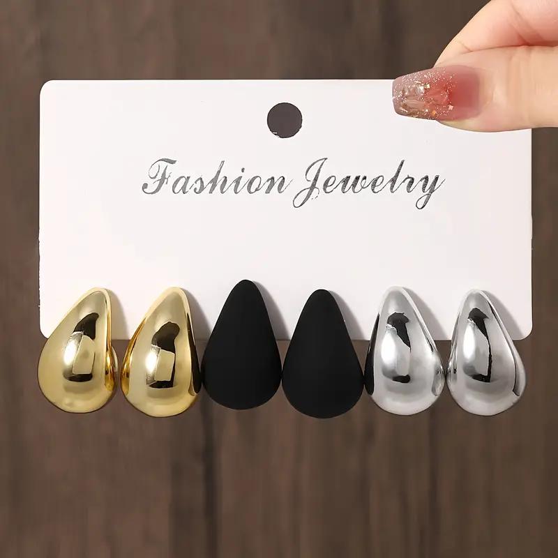 

Vintage Elegant Teardrop Stud Earring Set Chic Simple Fashion Lightweight Earrings for Women Daily Wear Party Zircon Gift 2025
