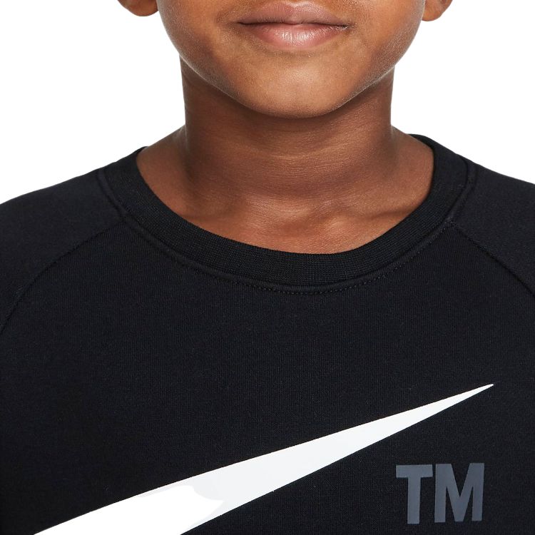 Nike Color Block Runder Hals Lässiges Langarm Fleece Sweatshirt Kinder Oberteile Schwarz DR5585-010