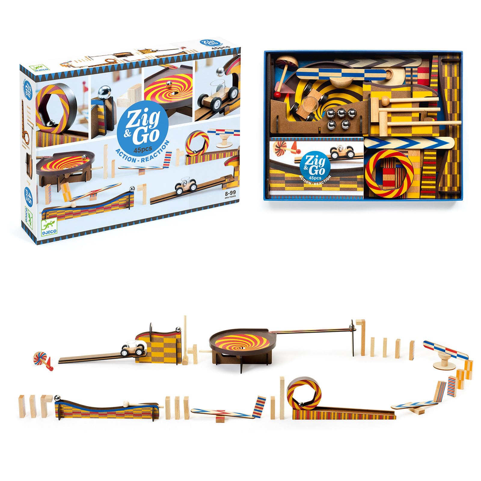 

DJECO Джиг Го Домино Деревянная Развивающая Игрушка для Мрамора и Концентрации Монтессори Возраст Мальчики и Идеальный Подарок для Начальной Школы или Летних Каникул &