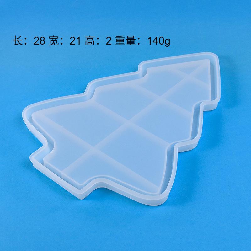 

Christmas Tree Mold - Silicone Tray with Stars Non-Stick Holiday Party Decorations DIY Jewelry Display Plate for Christmas