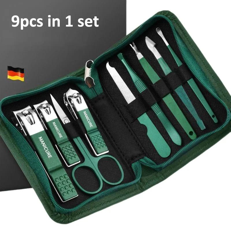 Professional Manicure & Pedicure Set - Stainless Steel Nail Care Kit with Leather Case, Facial Tools & Callus Remover,