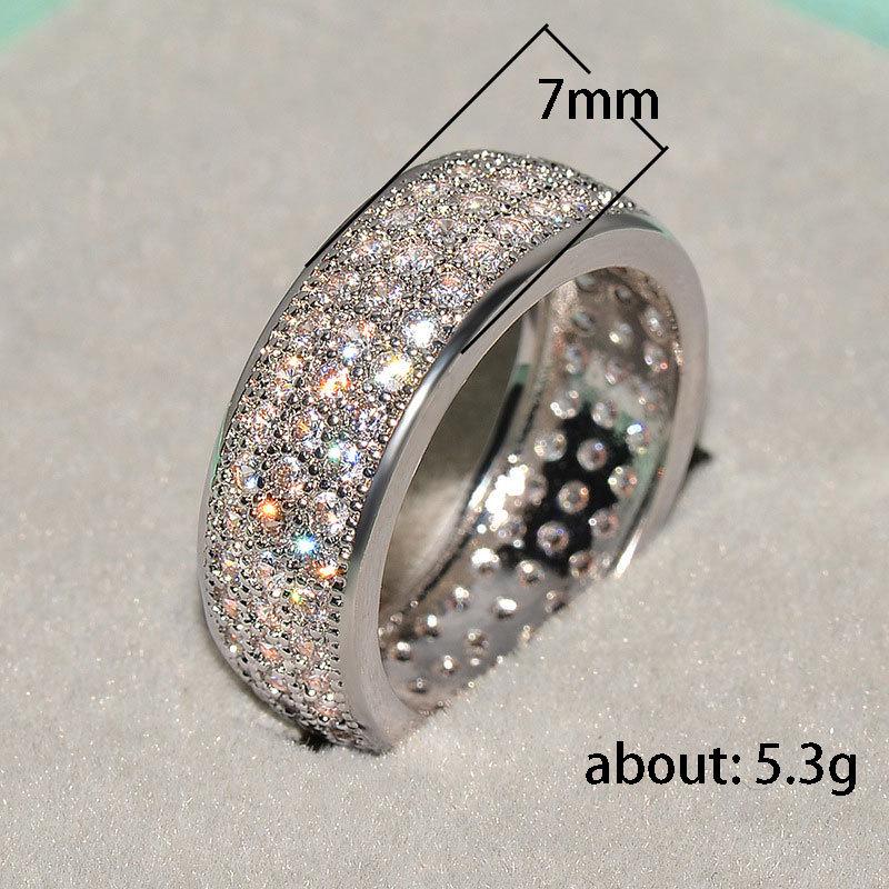 Anello Cerchio in Zircone con Intarsio Completo - Accessorio Moda Unisex