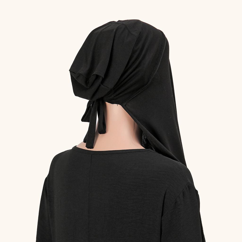 Modal Jersey Sofort-Schal Hijab Mit Verstellbaren Innenkappen Set Frau Muslimischer Hijab Wickeltücher Weiches Stirnband Islam Turban Schal