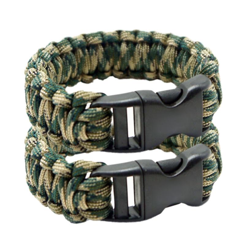 2 Stück Outdoor-Sportarmbänder Paracord-Schnurarmbänder Survival-Handgelenkkette