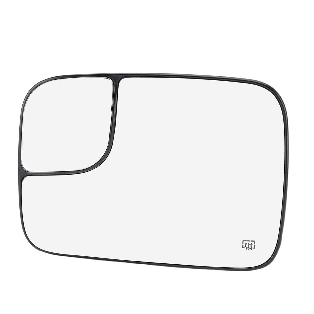Heated Convex Mirror Glass with Blind Spot Glass Side View Mirror Glass Lens Replacement for 1500 2500 3500 2002 2008