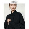 HECO Women's Elegant New Chinese Style Wool Stand Collar Shirt