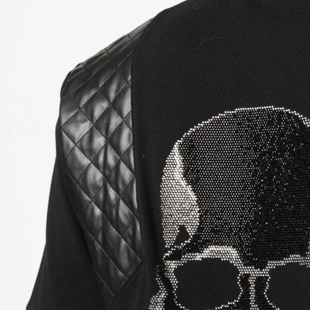 Philipp Plein Skull & Bones Rhinestone-embellished Polo Shirt AACC-MTK6559-PTE003N-02